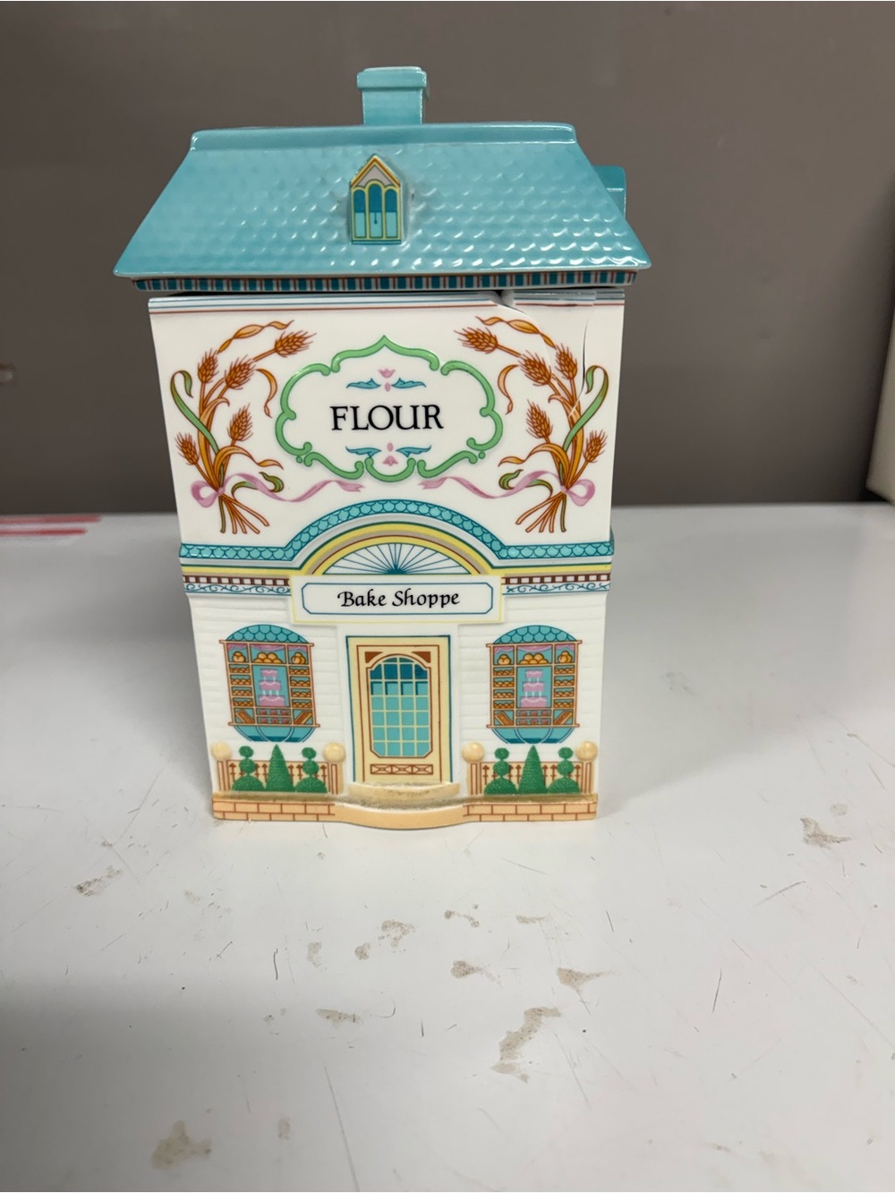 Lenox Village Canister Lid - White Porcelain 1990